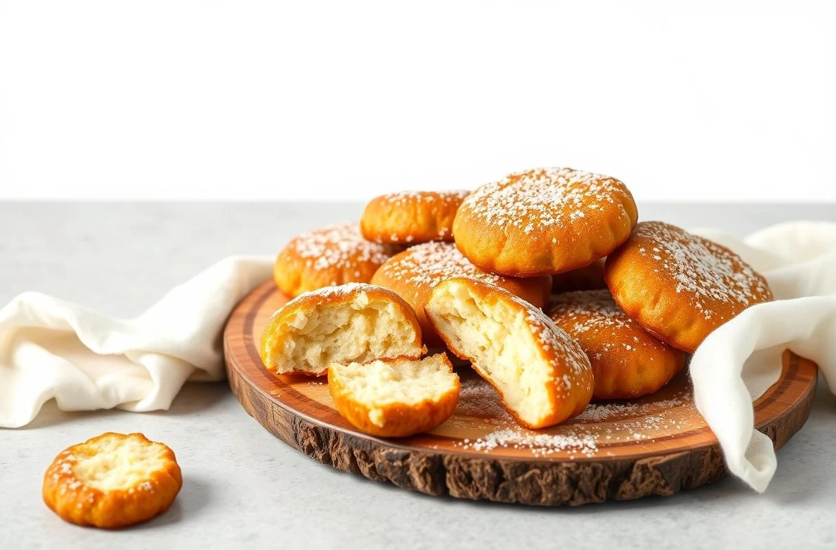 Bolo Frito de Farinha de Trigo Tradicional Crocante e Perfeito Imagem de Destaque