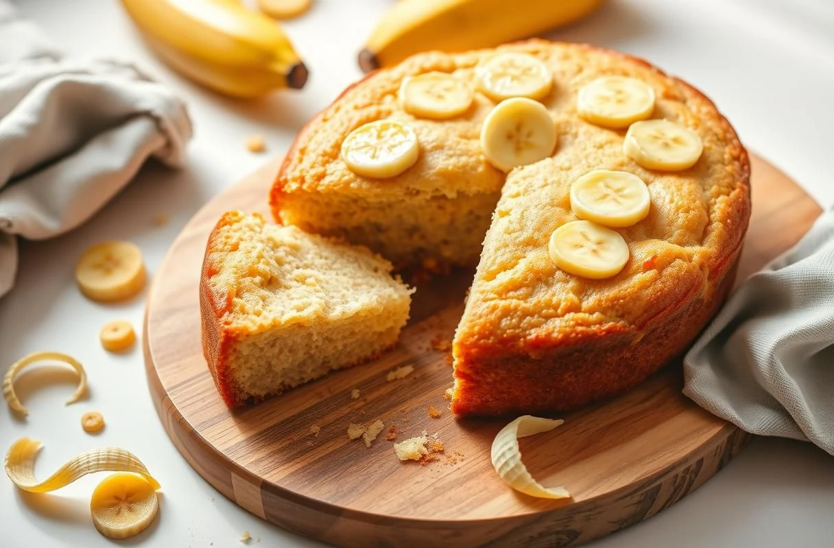 Bolo de Banana Liquidificador Fofinho Fácil e Caseiro Imagem de Destaque