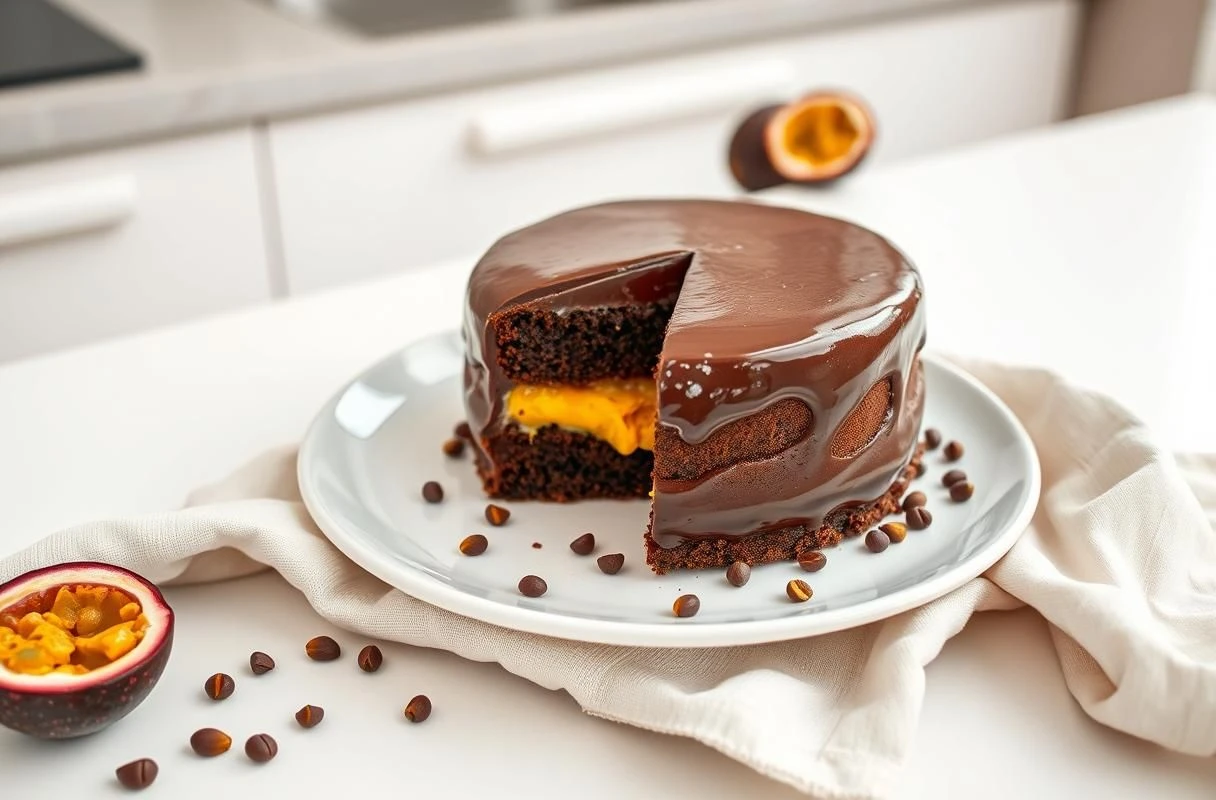 Bolo de Chocolate com Maracujá