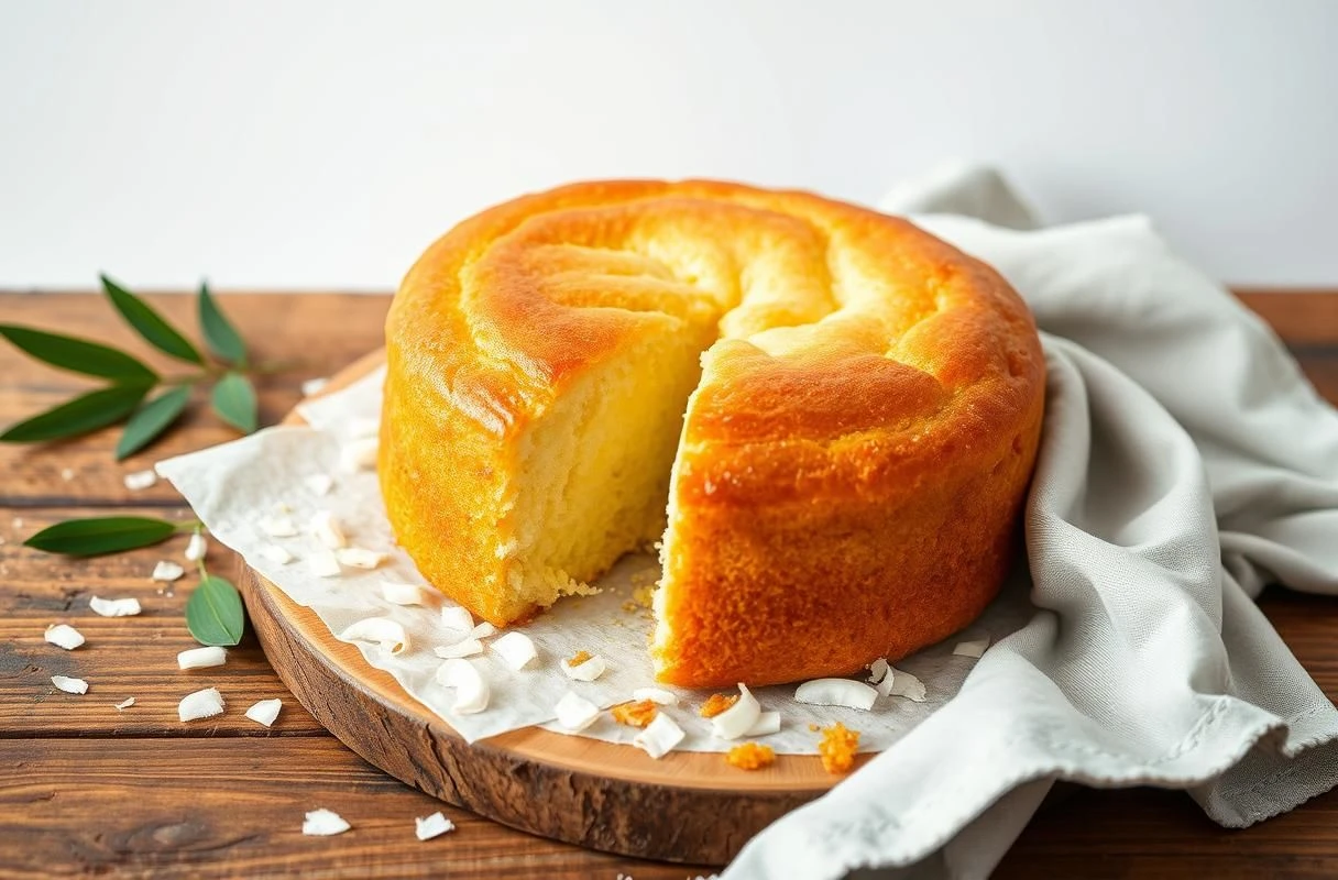 Bolo de Mandioca com Leite de Coco Fofinho e Irresistível Imagem de Destaque