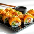 Hot Roll Sushi Gourmet: Crocante Cremoso e Irresistível Imagem de Destaque
